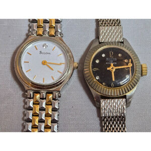 Vintage Bulova Wristwatch Lot of 2 For Parts or Repair